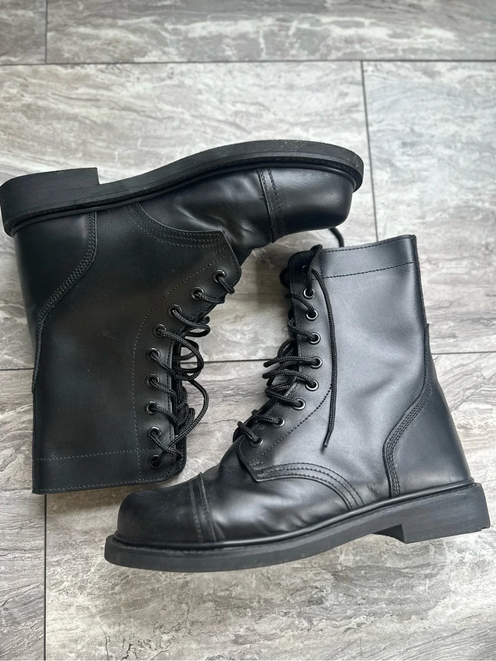 Vintage Rothco Combat Boots 8.5 Black Leather Military Tactical Lace Up 5075